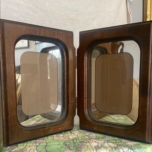 Vintage Wooden Double Picture Frame